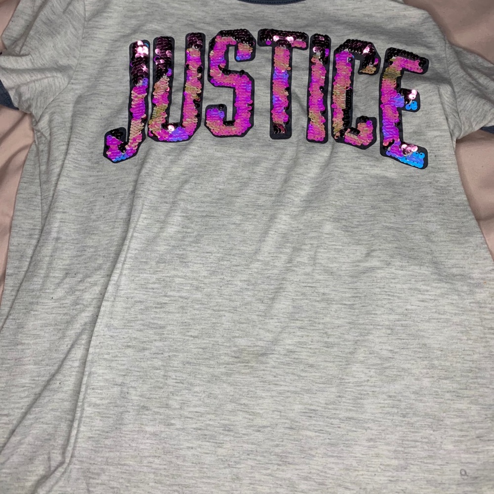 JUSTICE sequence short sleeve top